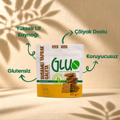 Glutensiz Susamlı Yaprak Galeta 50 g