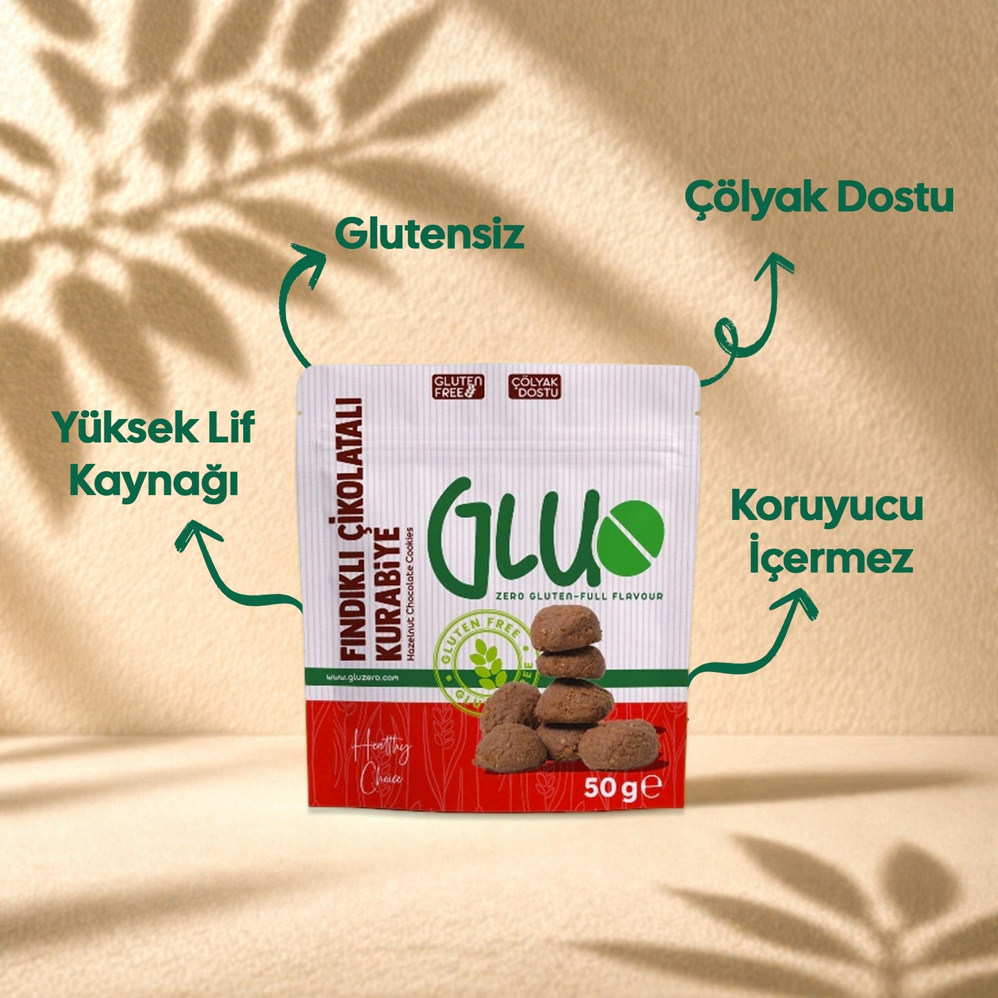 Glutensiz Fındıklı Çikolatalı Kurabiye 50 g