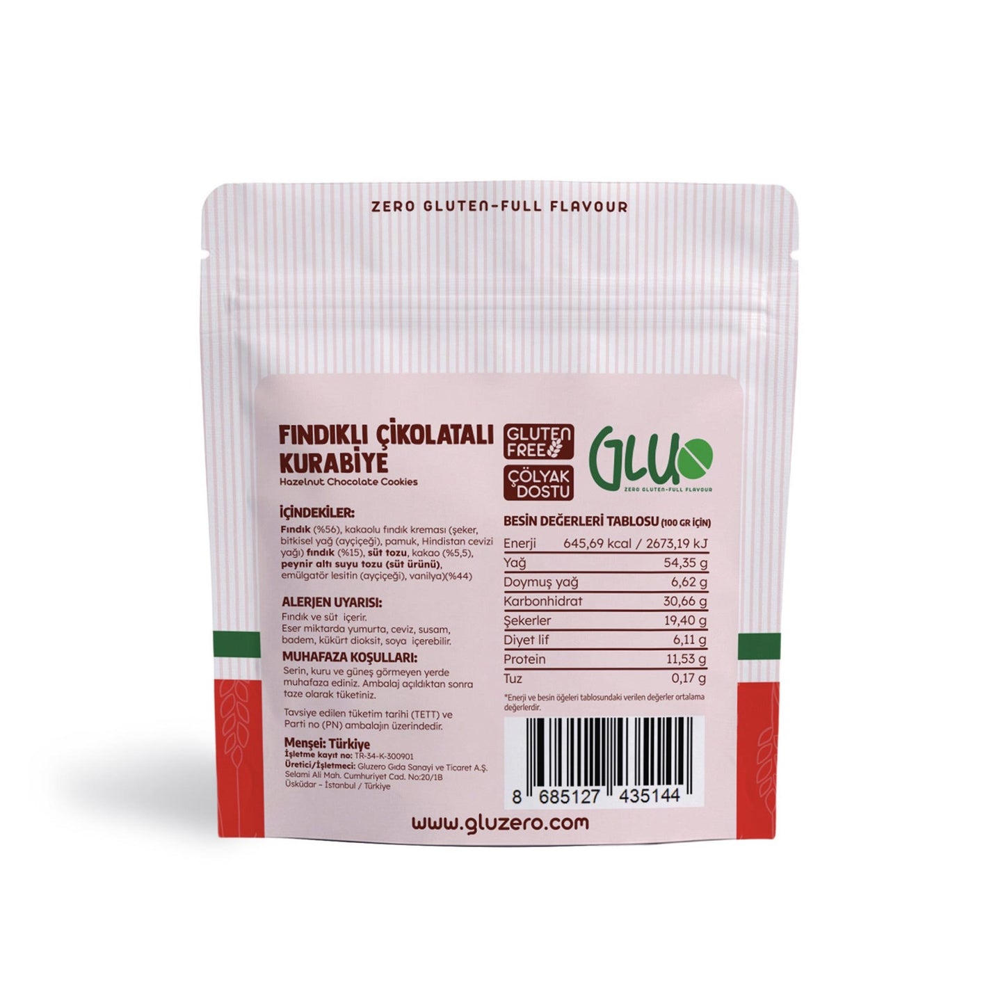Glutensiz Fındıklı Çikolatalı Kurabiye 50 g