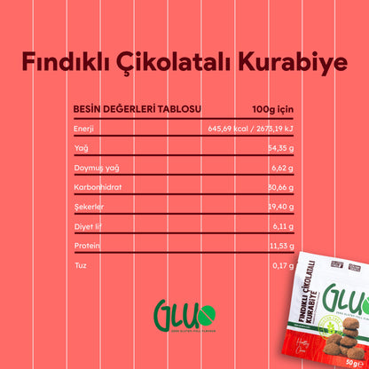 Glutensiz Fındıklı Çikolatalı Kurabiye 50 g