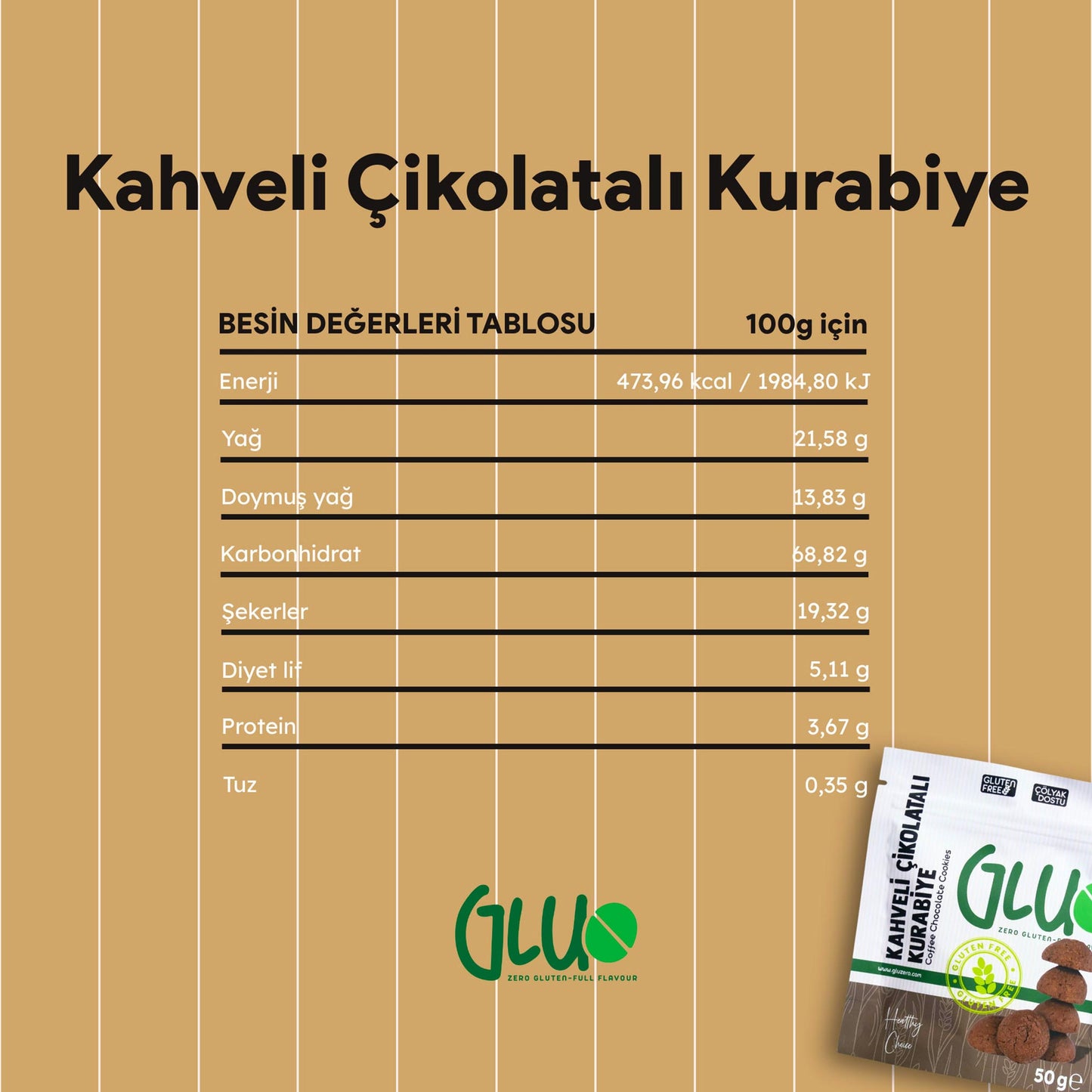 Glutensiz Kahveli Çikolatalı Kurabiye 50 g