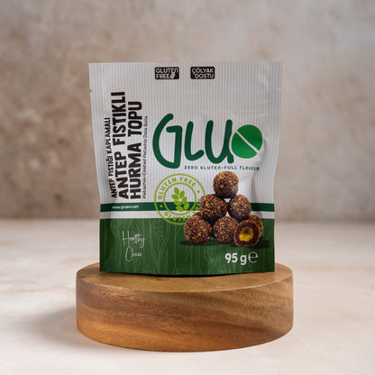 Glutensiz Antep Fıstığı Kaplamalı Antep Fıstıklı Hurma Topu 95 g